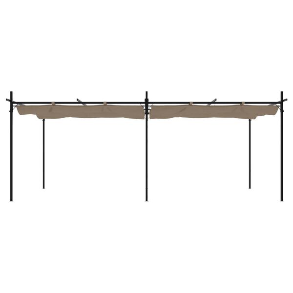 vidaXL Pergola with Retractable Roof Taupe 231.9"x115"x90.6"
