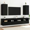 vidaXL TV Wall Cabinet Set of 2 Black Engineered wood Medium