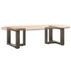 vidaXL Coffee Table Legs T-Shaped&nbsp;2 pcs Natural Steel 19.7 x 9.8 x (11.8-12.2) " Steel
