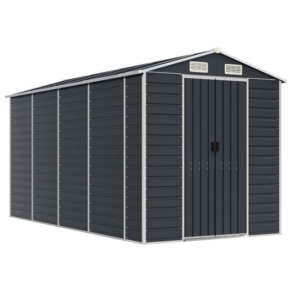 vidaXL Garden Shed Anthracite Galvanized steel Large Garden Shed