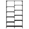 vidaXL Bookshelf Black Engineered wood, iron 39.4x12.6x66.9 in
