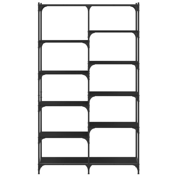 vidaXL Bookshelf Black Engineered wood, iron 39.4x12.6x66.9 in