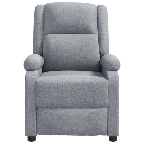 vidaXL Massage Recliner Light Gray Fabric
