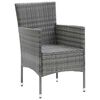 vidaXL Dining Set Grey PE rattan, Glass, Aluminum, Steel, Polyester Medium