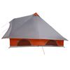 vidaXL Tipi Tent Grey and Orange 140.94 x 116.54 x 101.57 in Taffeta