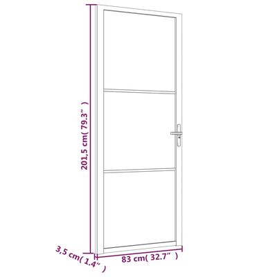 vidaXL Interior Door 32.7"x79.3" Black Matt Glass and Aluminum
