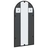 vidaXL Wall Mirror Black Glass, Powder-coated iron 11.8x23.6 in