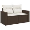 vidaXL Garden Sofa Set Brown, Cream white