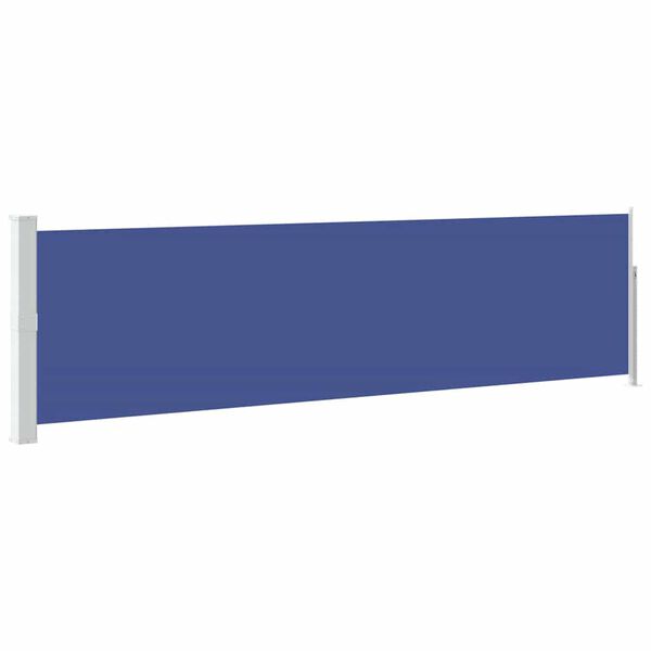 vidaXL Side Awning Blue Polyester fabric 55.1 x 196.9 in Retractable