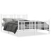 vidaXL Bed Frame White Steel 63 x 79 in Bed Frame Rectangular