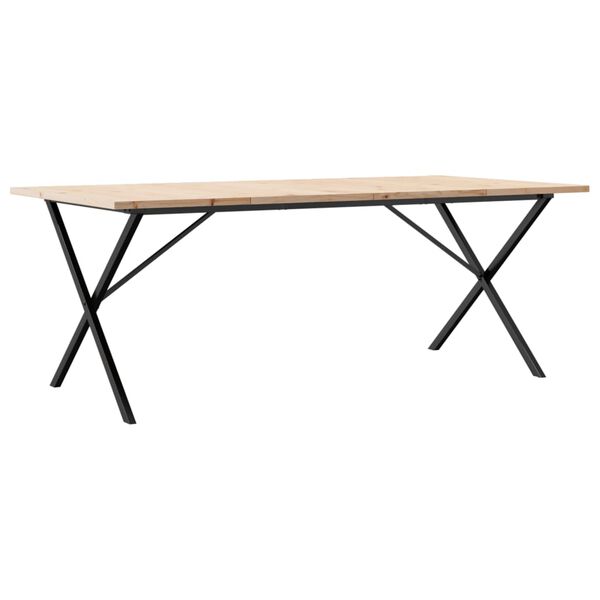 vidaXL Dining Table Natural Wood Solid Pine Wood Large Durable