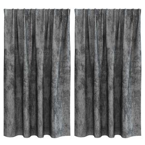 vidaXL Velvet Curtains 2 pcs Grey 55.12 x 55.12 in Velvet