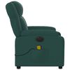vidaXL Electric Massage Recliner Chair Dark Green Fabric