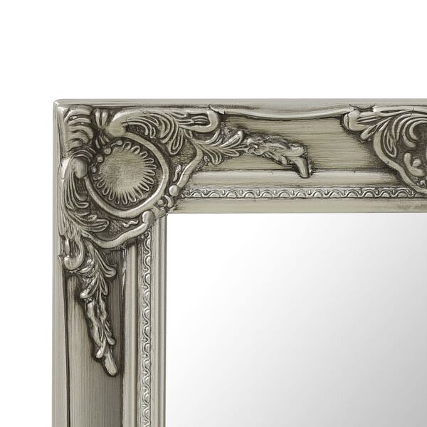 vidaXL Wall Mirror Silver Wood, glass, and engineered wood