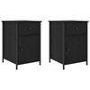 vidaXL Bedside Cabinet 2 pcs Black Oak 15.75 x 16.54 x 23.62 in