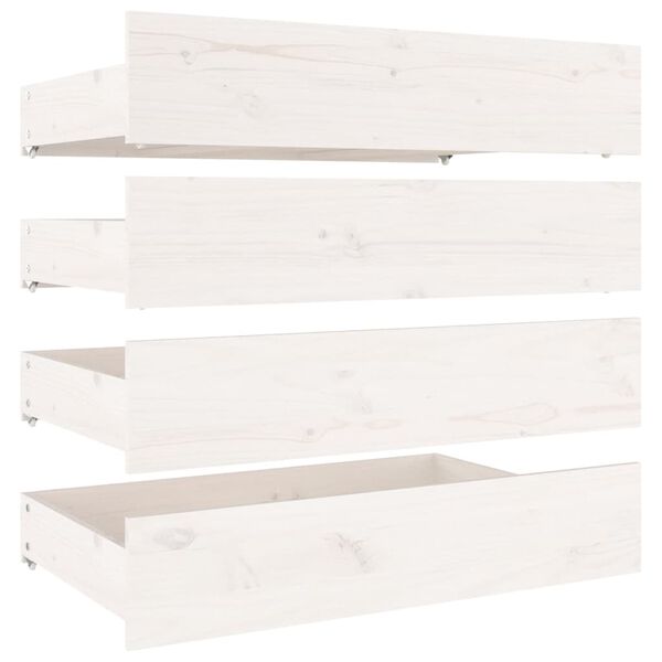 vidaXL Bed Drawer White Solid pine wood 35.4 x 22.4 x 7.1 in Bed Drawer