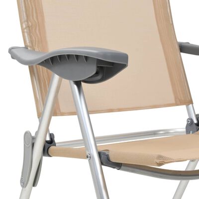 vidaXL Folding Camping Chairs 4 pcs Cream Aluminum