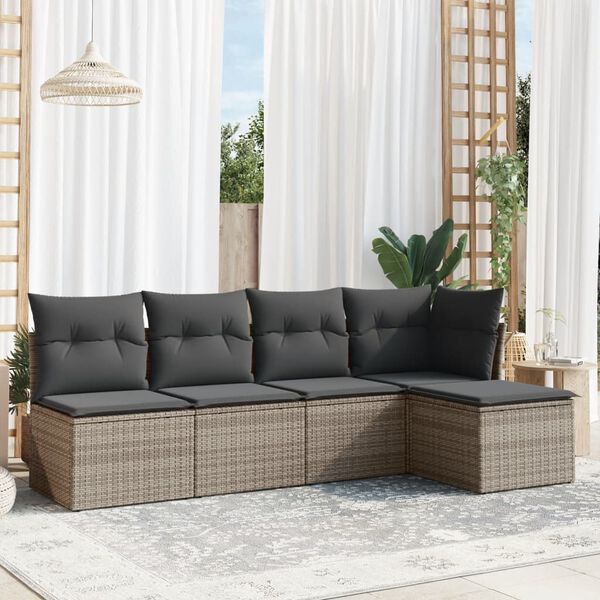 vidaXL Garden Sofa Set Grey, Dark Grey