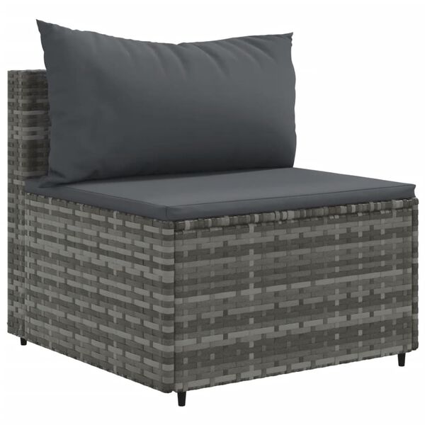 vidaXL Patio Lounge Set Gray, Anthracite PE rattan, powder-coated steel