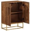 vidaXL Sideboard Natural wood color Solid Mango Wood and Iron Medium