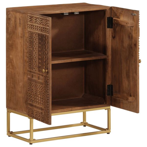 vidaXL Sideboard Natural wood color Solid Mango Wood and Iron Medium