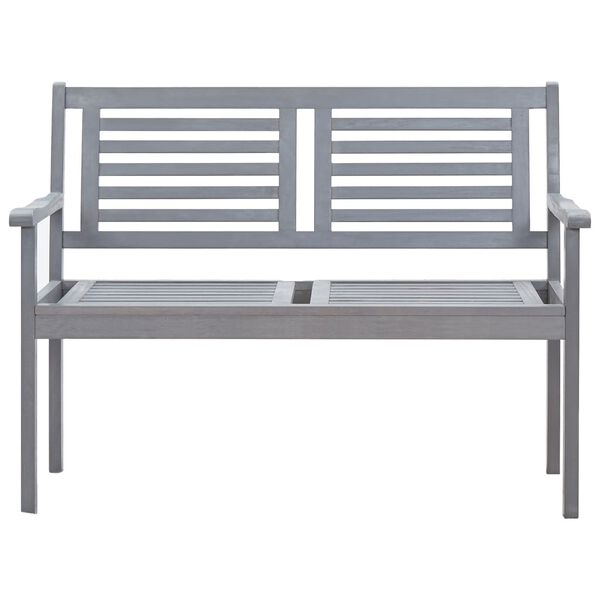 vidaXL Bench Grey, Anthracite Solid eucalyptus wood, 100% polyester fabric