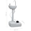 vidaXL Portable Camping Handwash Stand Grey 5.3 gal