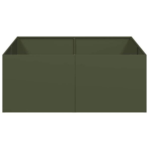 vidaXL Planter Olive Green Cold-rolled steel Large Decorative Inlays