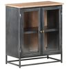vidaXL Sideboard Gray 23.6"x13.8"x27.6" Solid Acacia Wood and Steel