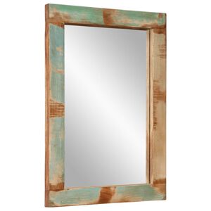 vidaXL Mirror Mixed color finish Solid reclaimed wood, glass 27.6x19.7 in