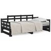 vidaXL Day Bed Black Solid pine wood 2x