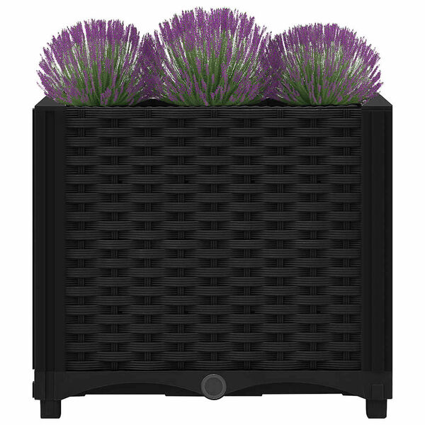vidaXL Raised Bed Black Polypropylene 15.7 in Durable Planter Pot