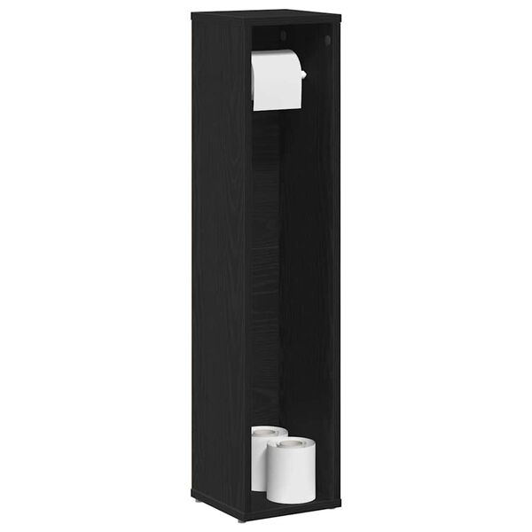 vidaXL Bathroom Cabinet Black Engineered wood Slim Bathroom Cabinet