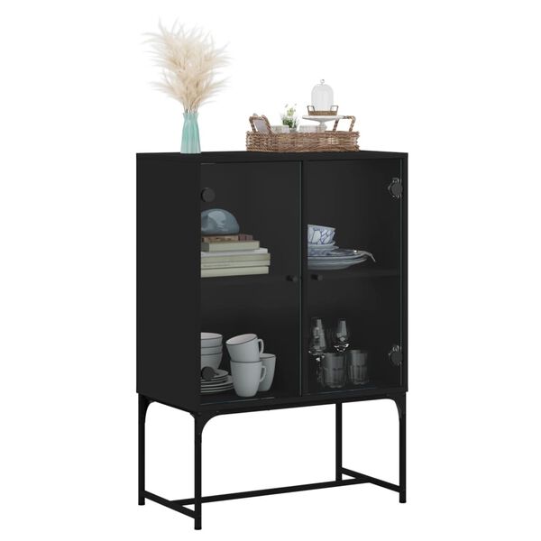 vidaXL Side Cabinet Black Engineered wood Medium Side Cabinet