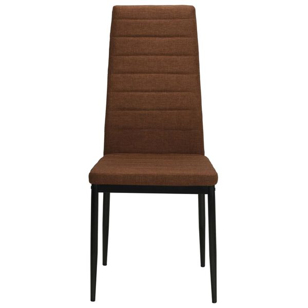 vidaXL Dining Chair Set of 2 Brown Polyester fabric Standard Ergonomic