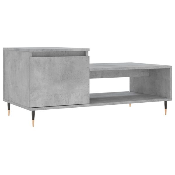 vidaXL Coffee Table Concrete Gray Engineered Wood, Metal Medium