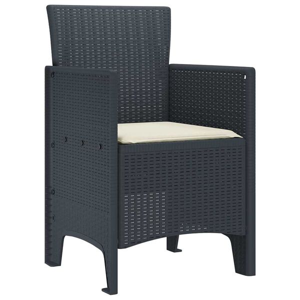 vidaXL Garden Chair 4 pcs Anthracite 53 x 49 x 85 cm PP
