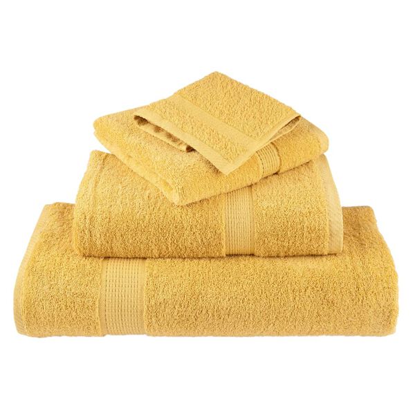 vidaXL Shower Towel Set of 4 Gold 100% Cotton 27.6 x 55.1 in