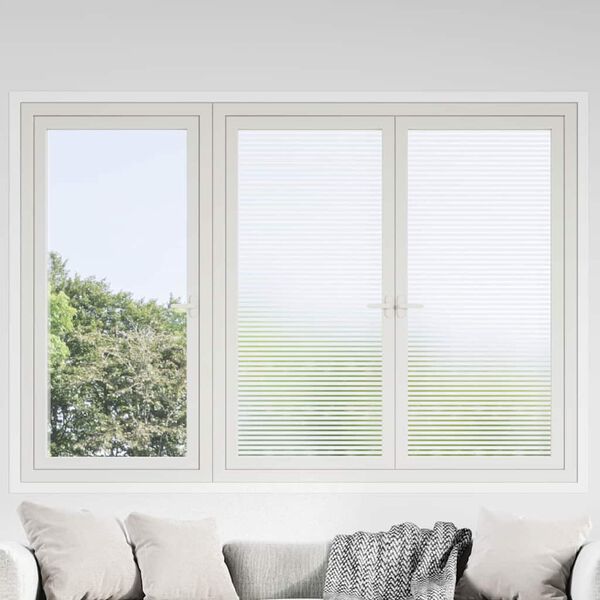 vidaXL Window Film Transparent with frosted stripes PVC 17.7 x 393.7 in