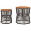 vidaXL Garden Side Table Gray and Brown PE rattan Small and Medium