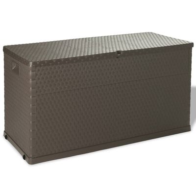 vidaXL Patio Storage Box Brown 47.2"x22"x24.8" PP Rattan
