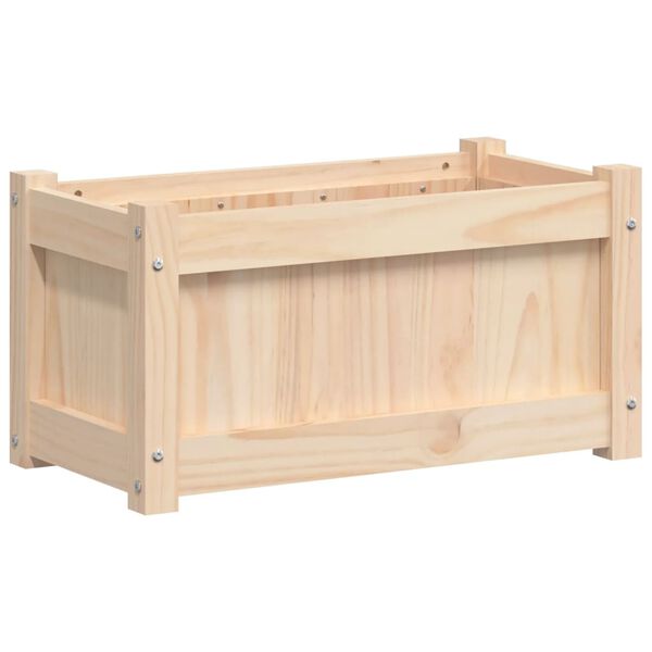 vidaXL Garden Planter Natural wood color Solid pine wood Medium