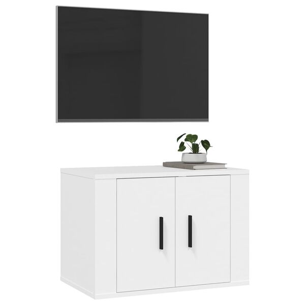 vidaXL Wall Mounted TV Cabinet White Engineered wood Medium