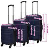 vidaXL Three Piece Hardcase Trolley Set Blue 17.9"/21.7"/26"