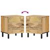 vidaXL Bedside Cabinet Set of 2 Natural Wood Solid Mango Wood Medium