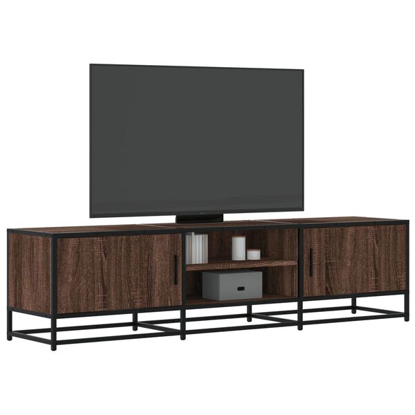 vidaXL TV Cabinet Brown oak Engineered wood, Metal Large TV Cabinet