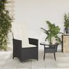 vidaXL Reclining Garden Chair Black PE rattan Standard