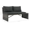 vidaXL Sofa Set Grey PE rattan, Powder-coated steel, Glass Medium