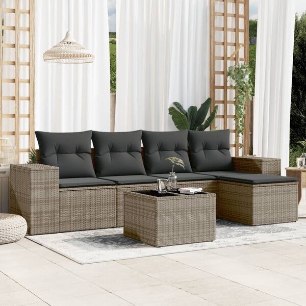 vidaXL Garden Sofa Set Grey