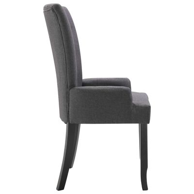 vidaXL Dining Chairs with Armrests 6 pcs Dark Gray Fabric